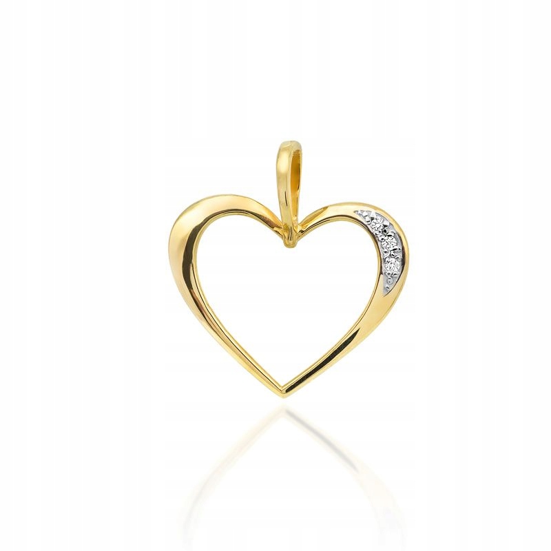 Zlatý přívěsek přívěsek srdce s diamanty Zlato 585 Brilant 0.025 ct