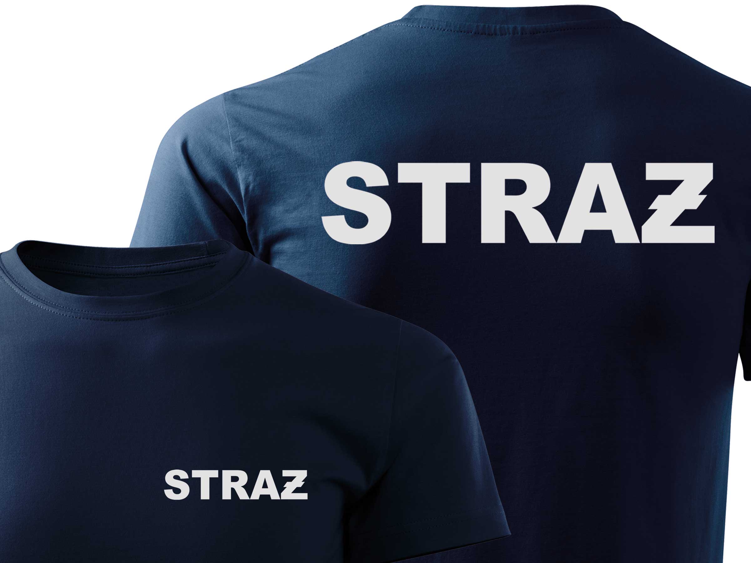 

Widoczna koszulka T-shirt odblaskowy nadruk Straż