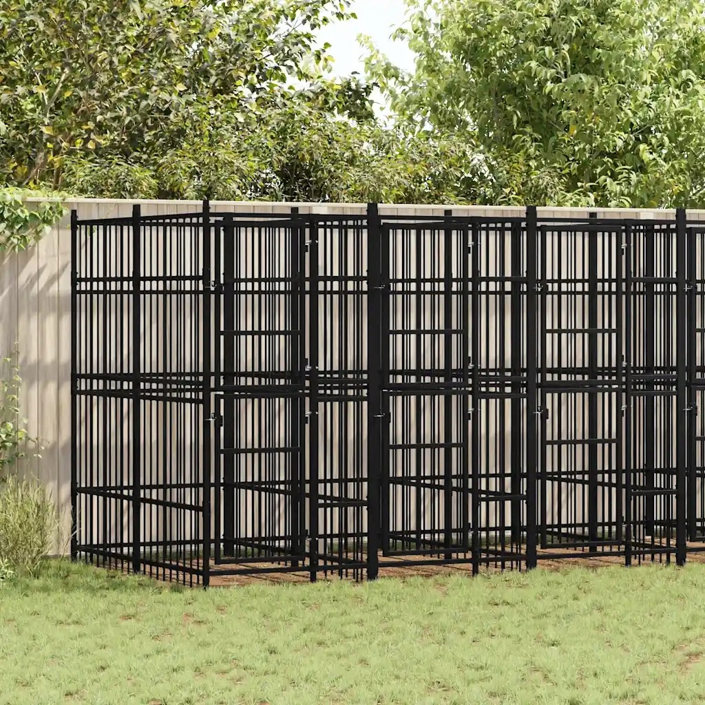 vidaXL Venkovní psí kotec ocel 11,06 m²