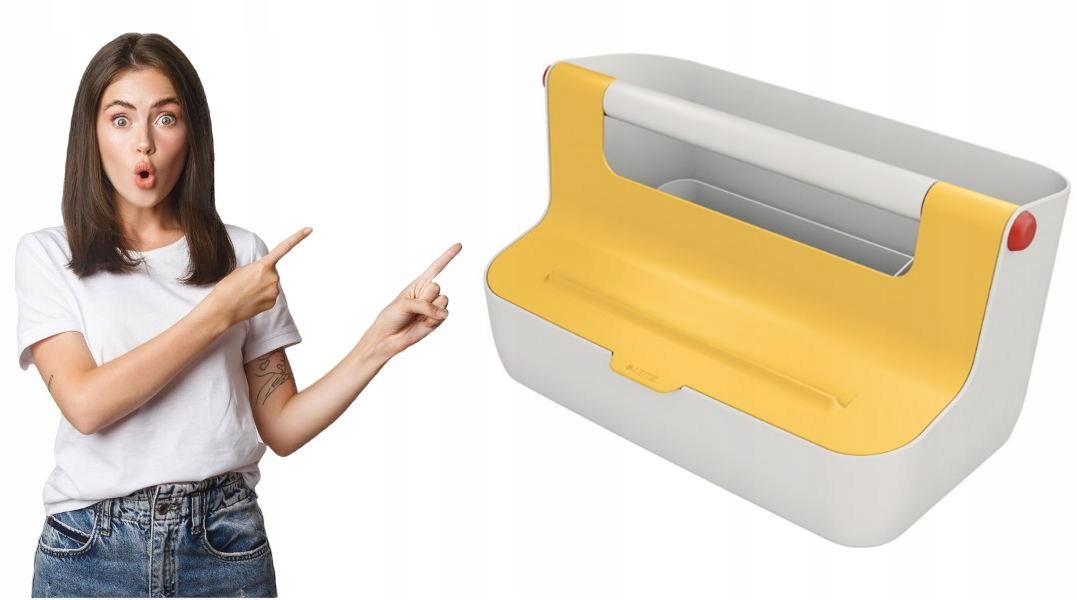 Pojemnik z uchwytem Leitz Cosy żółty