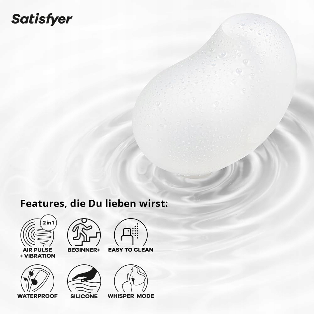 SATISFYER Cutie Ghost Wibrator Airpulse Klitoris Stymulacja Silikon — miniatura 4