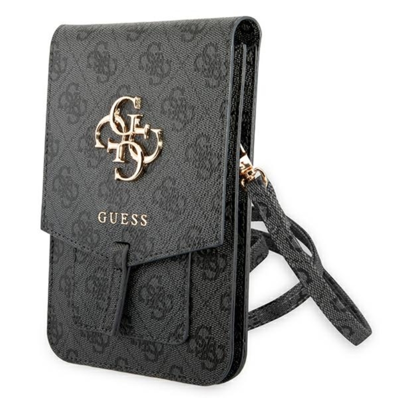 Guess 4G Big Metal Logo Phone Bag – taška s přihrádkou na smartphone (černá)