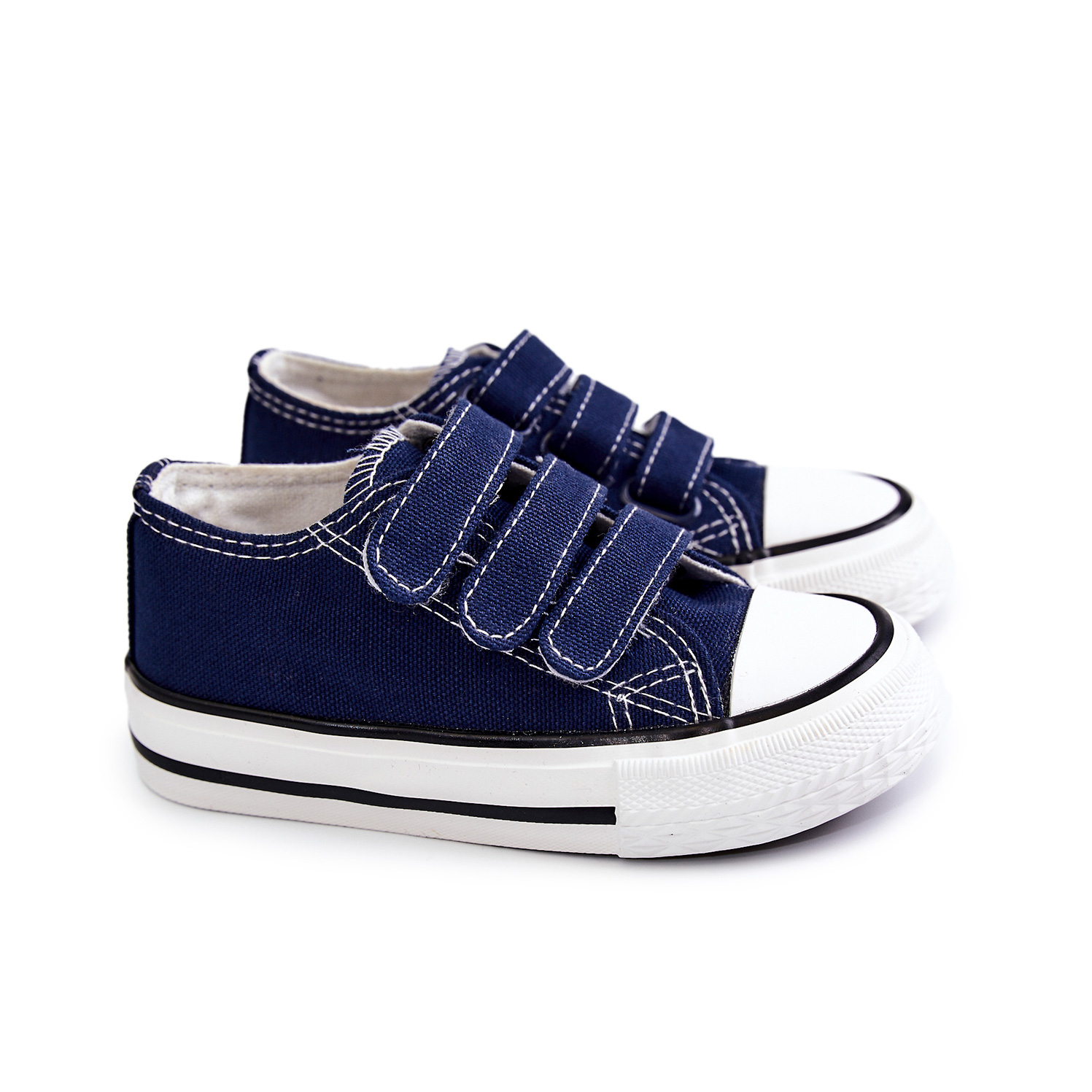 

Dziecięce Klasyczne Trampki Na Rzepy Granatowe 28