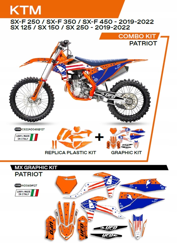 Ufo Sada plastov Ktkit522127 Plus Sada nálepiek (Oklein) Ktm Sx/Sxf