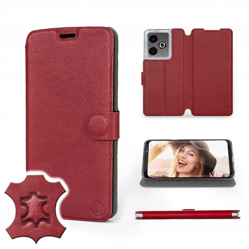 Etui Mobiwear do Realme Gt 7T Dark Red Leather