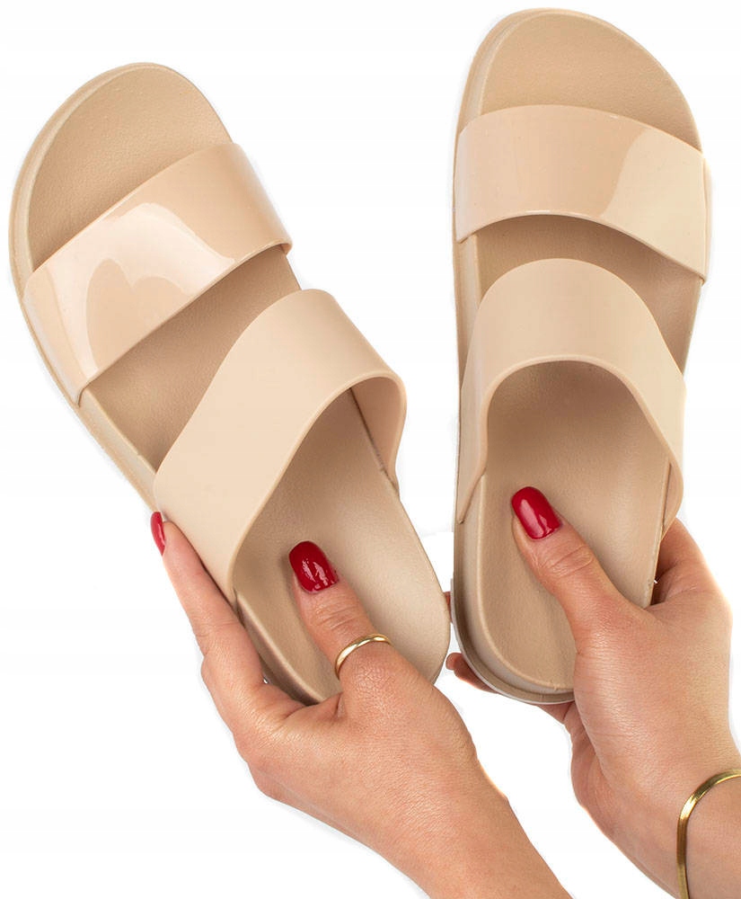 

Beżowe Klapki Paski 36