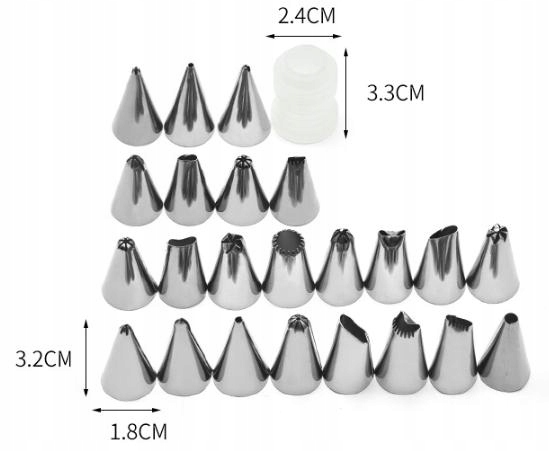 

Dekorator Tylki Cukiernicze Zestaw 24 Sztuki