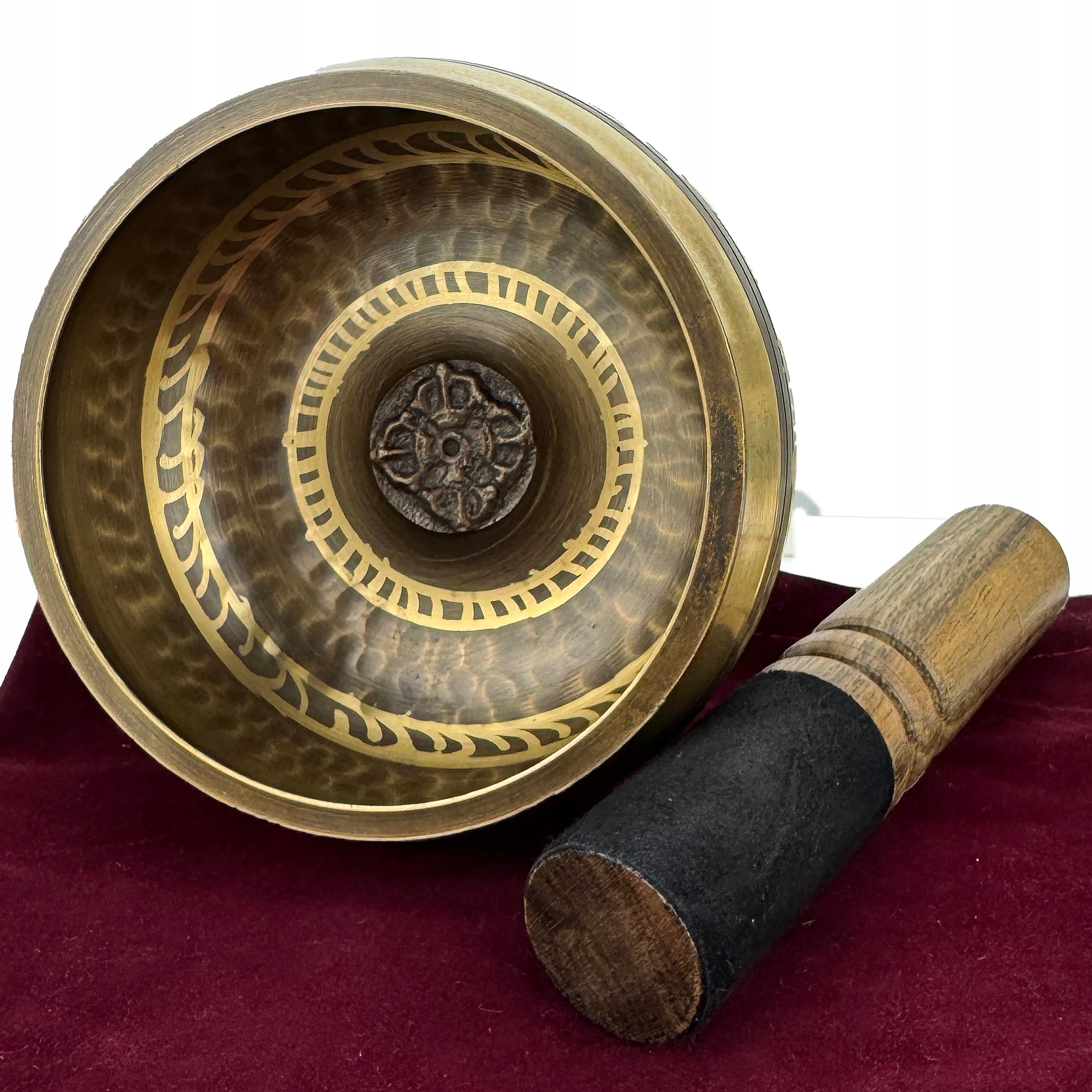 Ruční tibetská zvuková mísa 14 cm s vadou, hluboký zvuk příslušenství