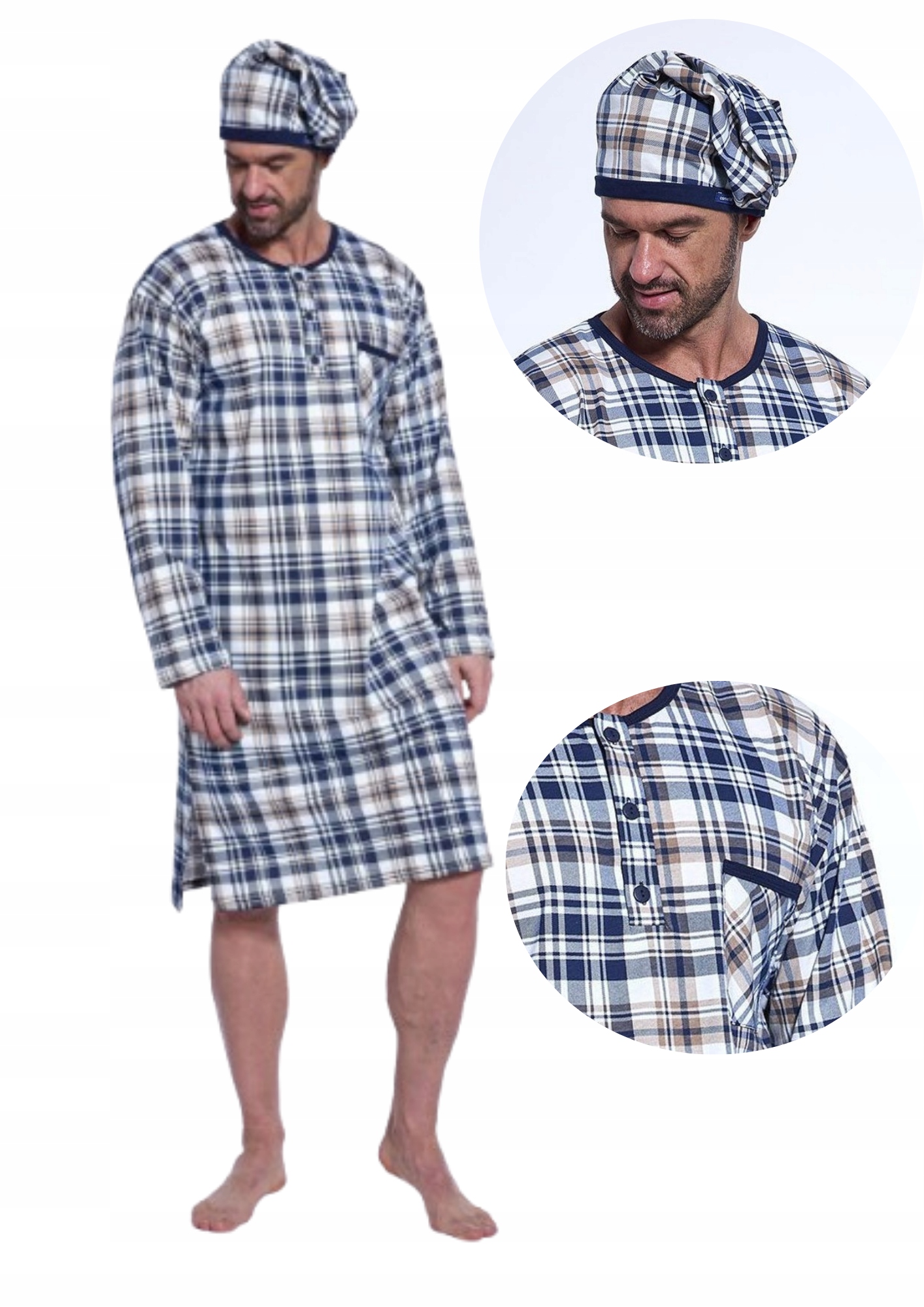 Cornette pánská noční košile županová 110/30 Kratka L