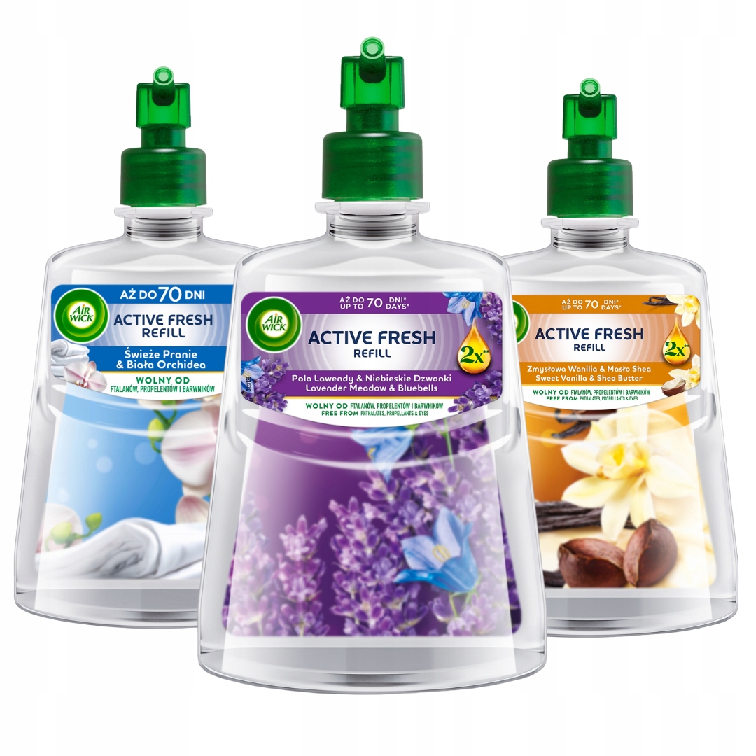 Levně Air Wick Active Fresh osvěžovač vzduchu, náplň, sada 3x228 ml