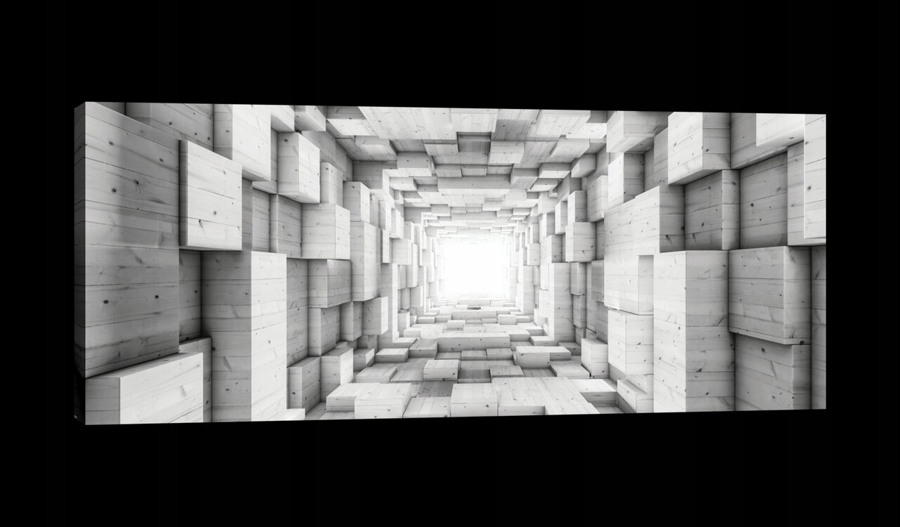 Obraz 145x45 Tunel 3D dřevěné bloky perspektiva hloubka světlo abstrakce