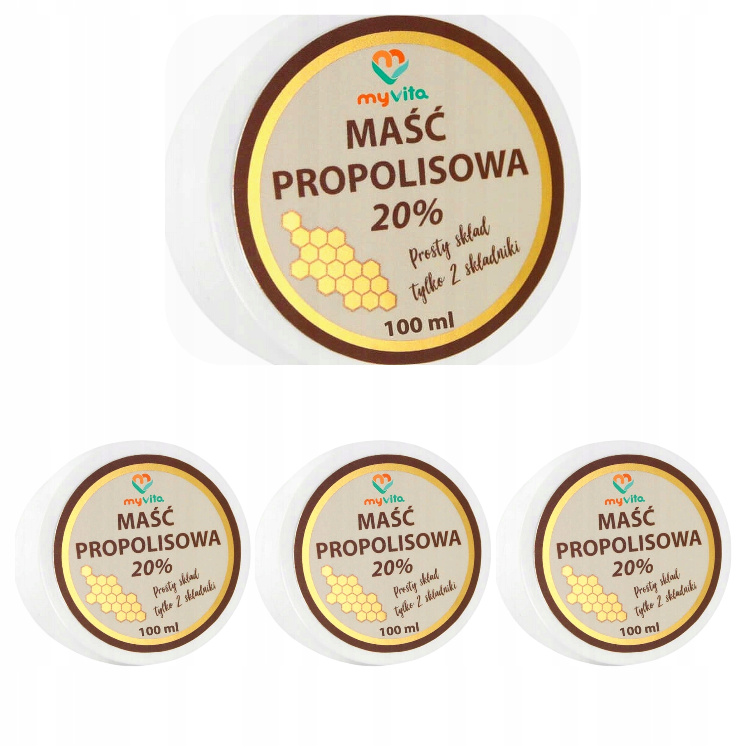 3x Myvita Maść Propolisowa 20% Balsam Do Skóry Propolis 100 ml Inci Skład