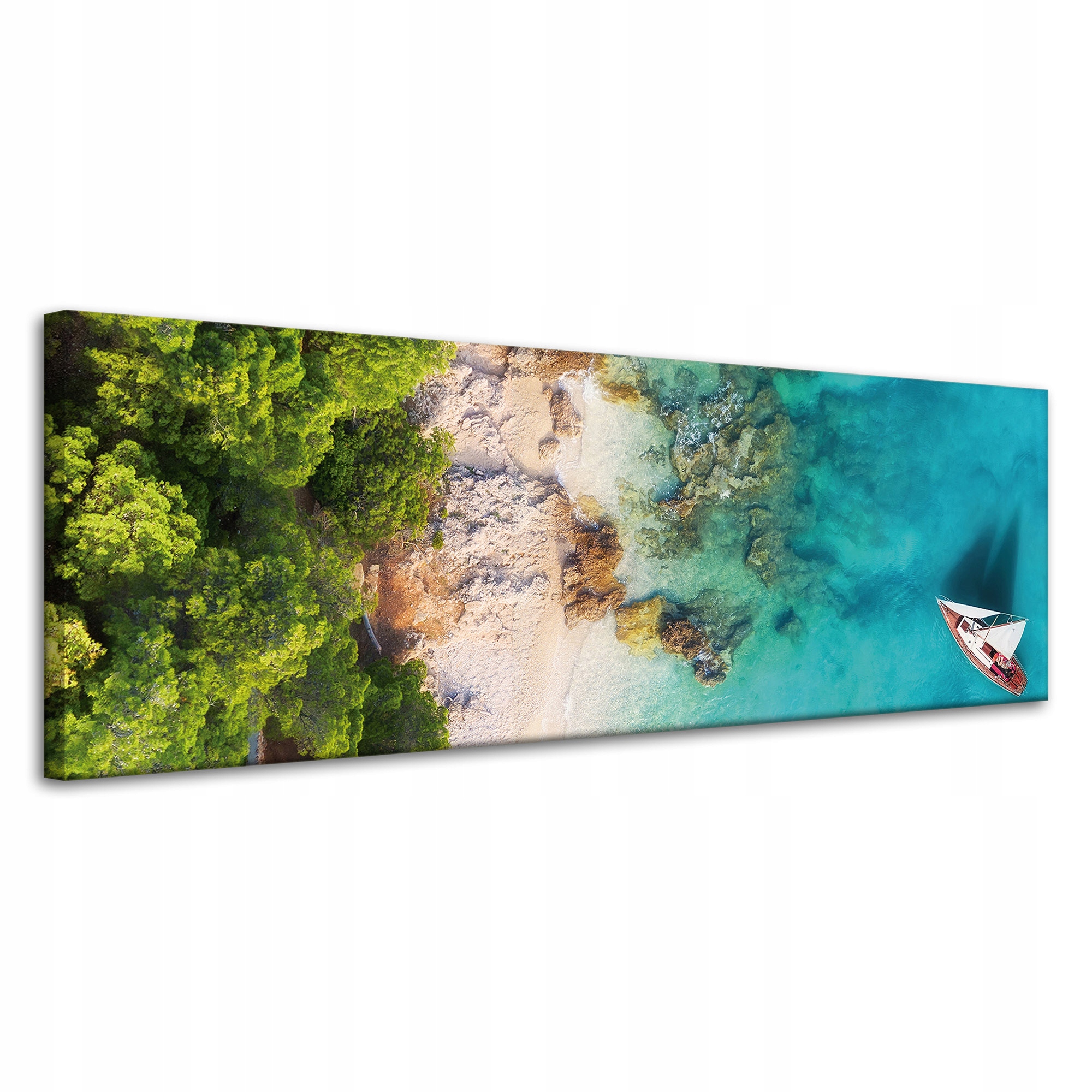 Obraz na plátně Pobřeží Lesy Voda Skály Pobřeží 120x40 cm