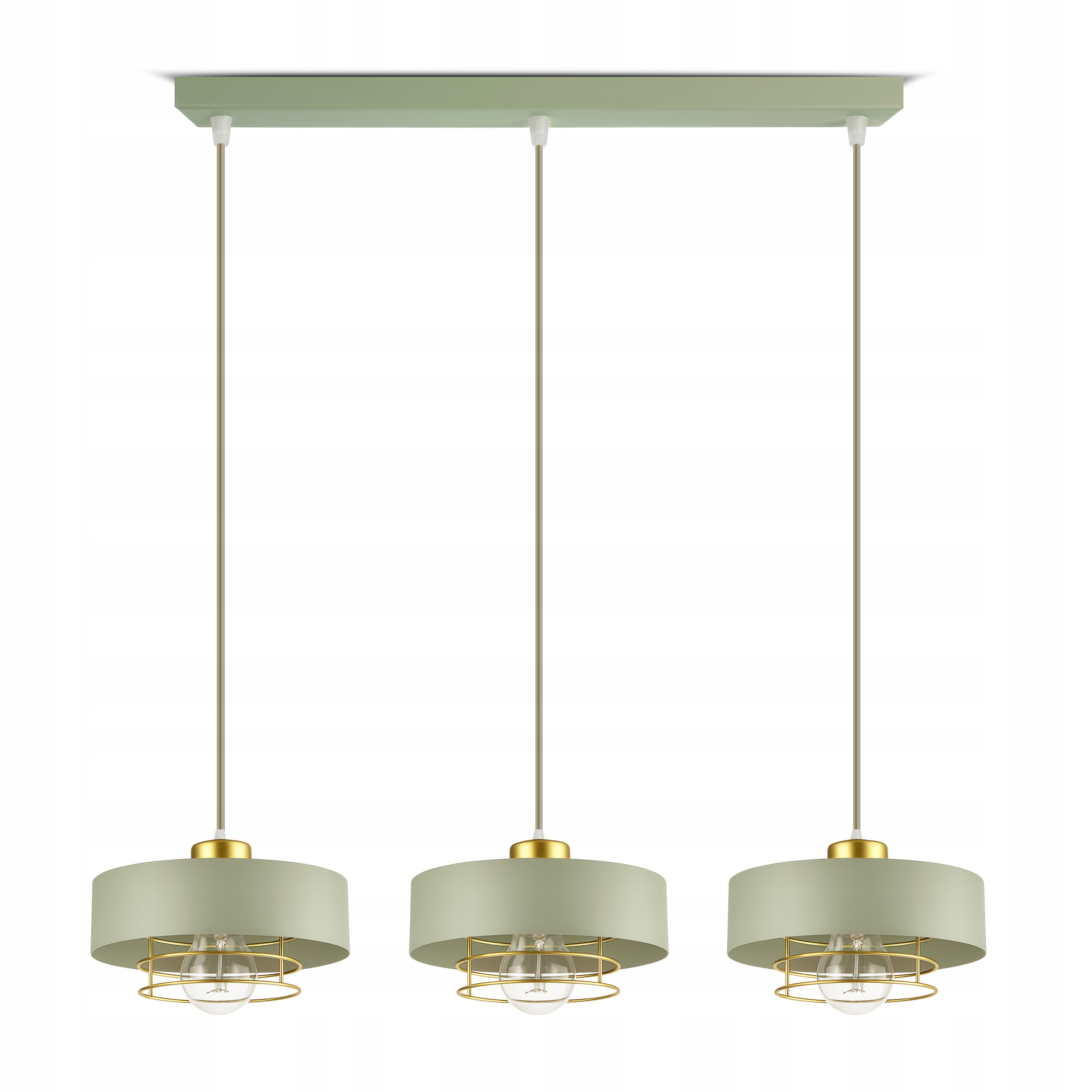 Veľká závesná stropná lampa Luster Šalvia, zelená 3xE27 Led 760-BZ3-SLW