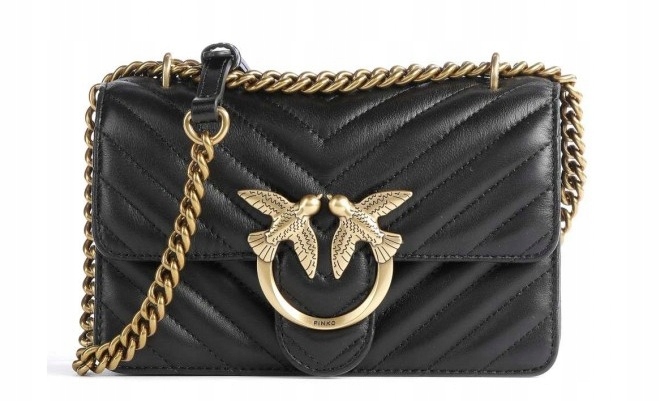 Pinko dámská kožená kabelka kabelka přes rameno Mini Icon Black Italy