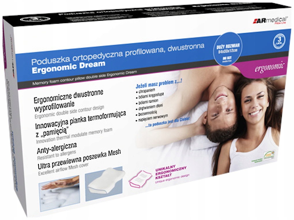 

2w1 Poduszka ortopedyczna ergonomiczna anatomiczna
