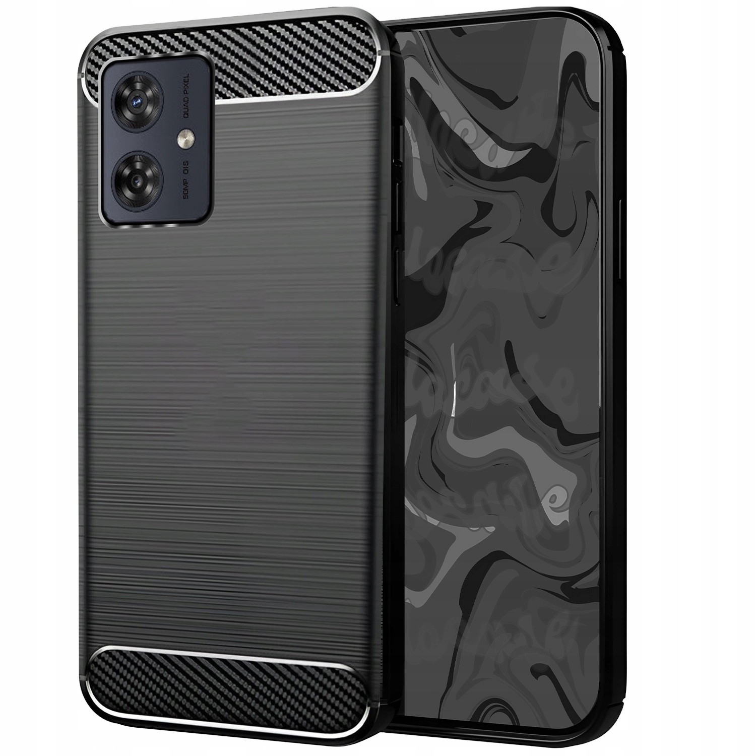 Etui Do Motorola Moto G54 5G Pancerne Karbon Case Czarne