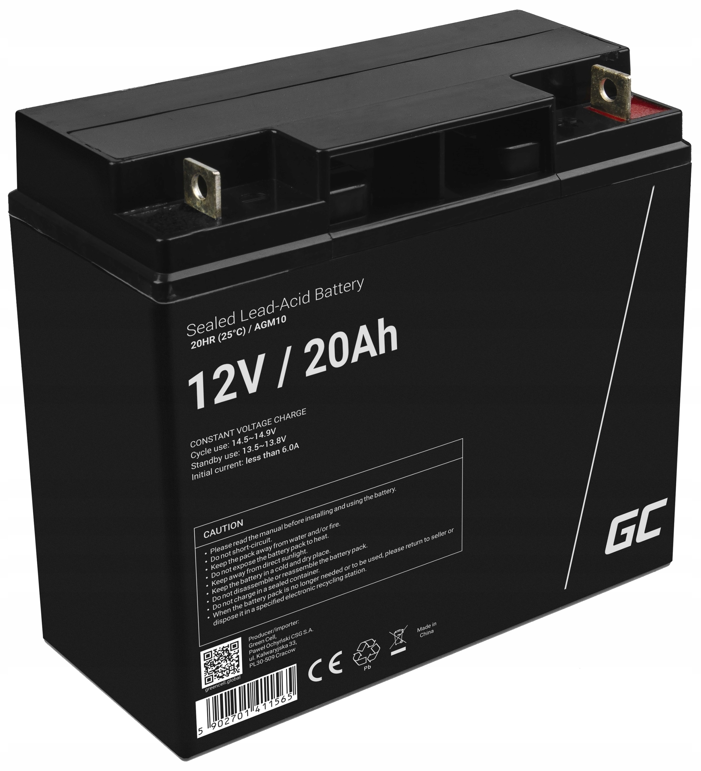 AGM10 Green Cell Baterie Agm 12V 20Ah Green Cell AGM10