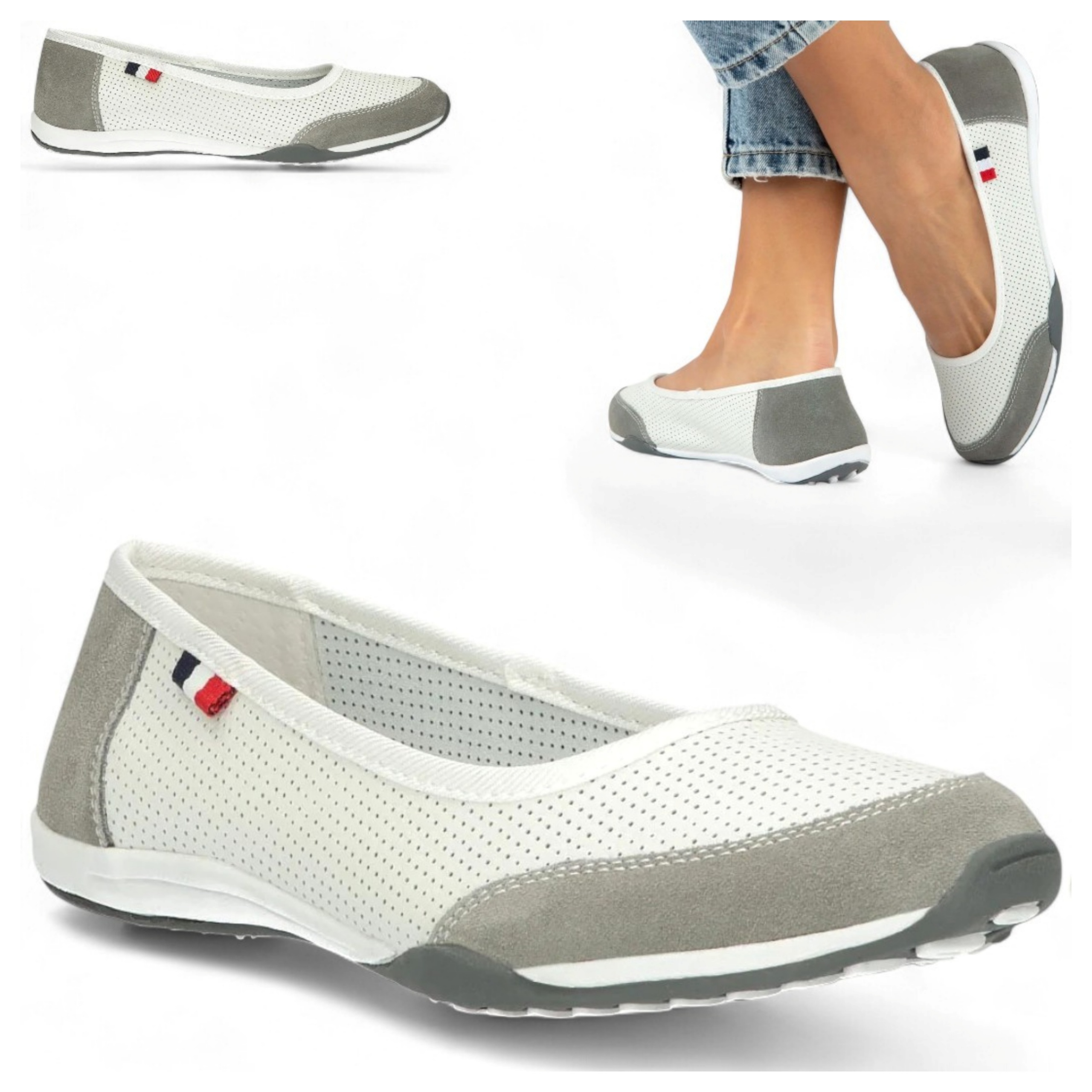 Filippo 38 Prodyšné kožené sportovní baleríny Letní ploché boty