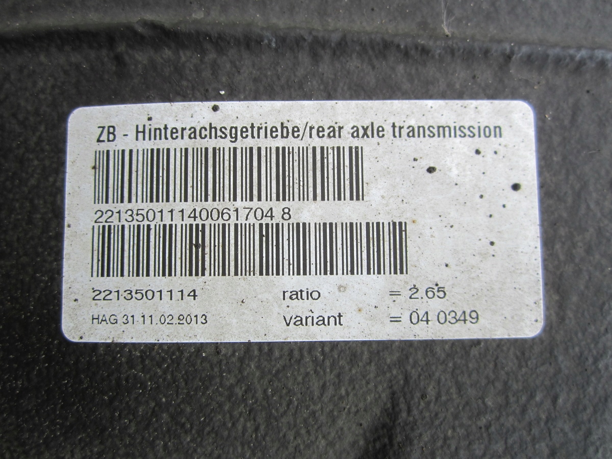 differenciál hátsó far differenciál Mercedes W221 S600 2.65