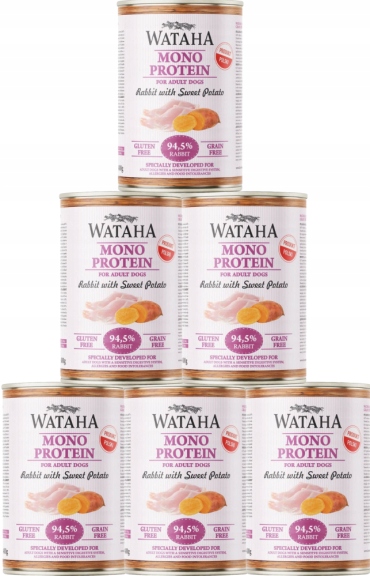 Wataha Mono Protein Adult Rabbit Karma Mokra Z Królikiem Dla Psa 12x400g