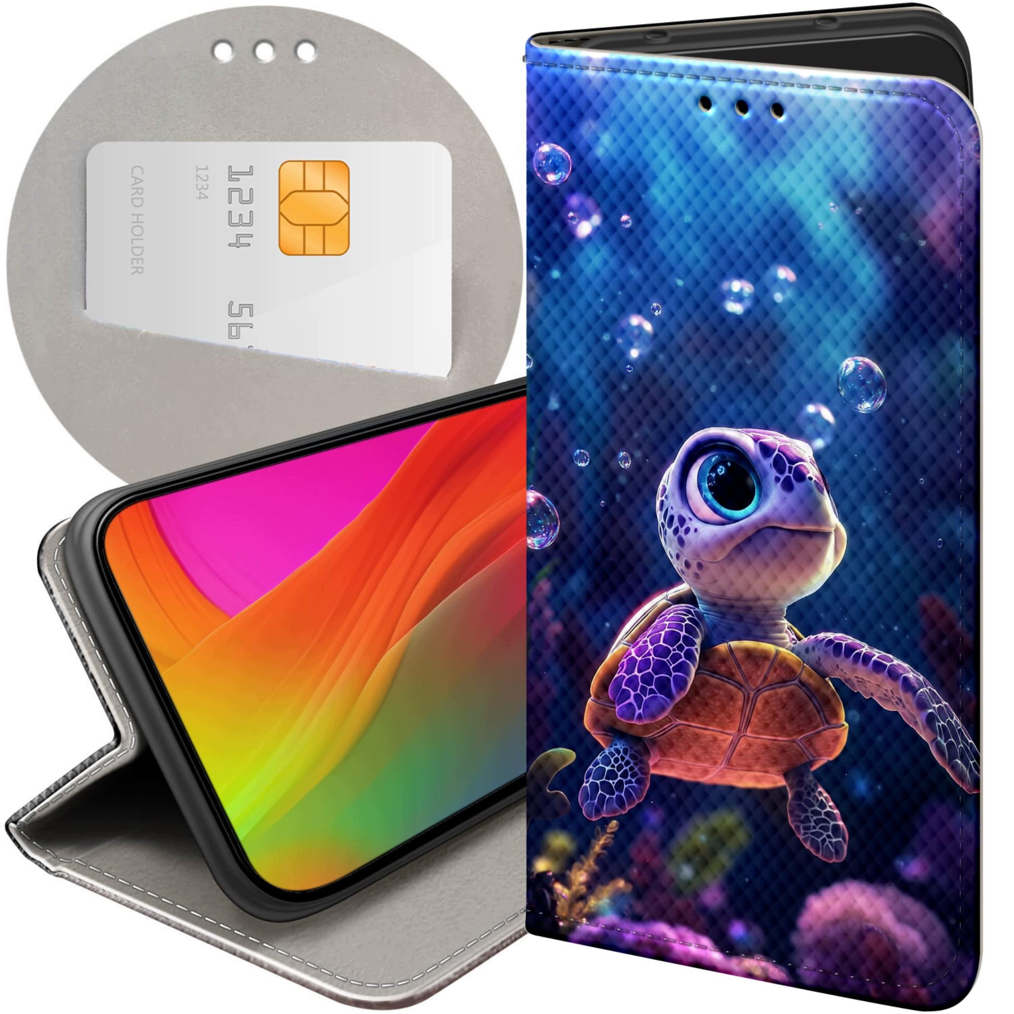 Etui Z Klapką Do Samsung Galaxy A57 Żółwie Żółwiki Żółw Futerał Case
