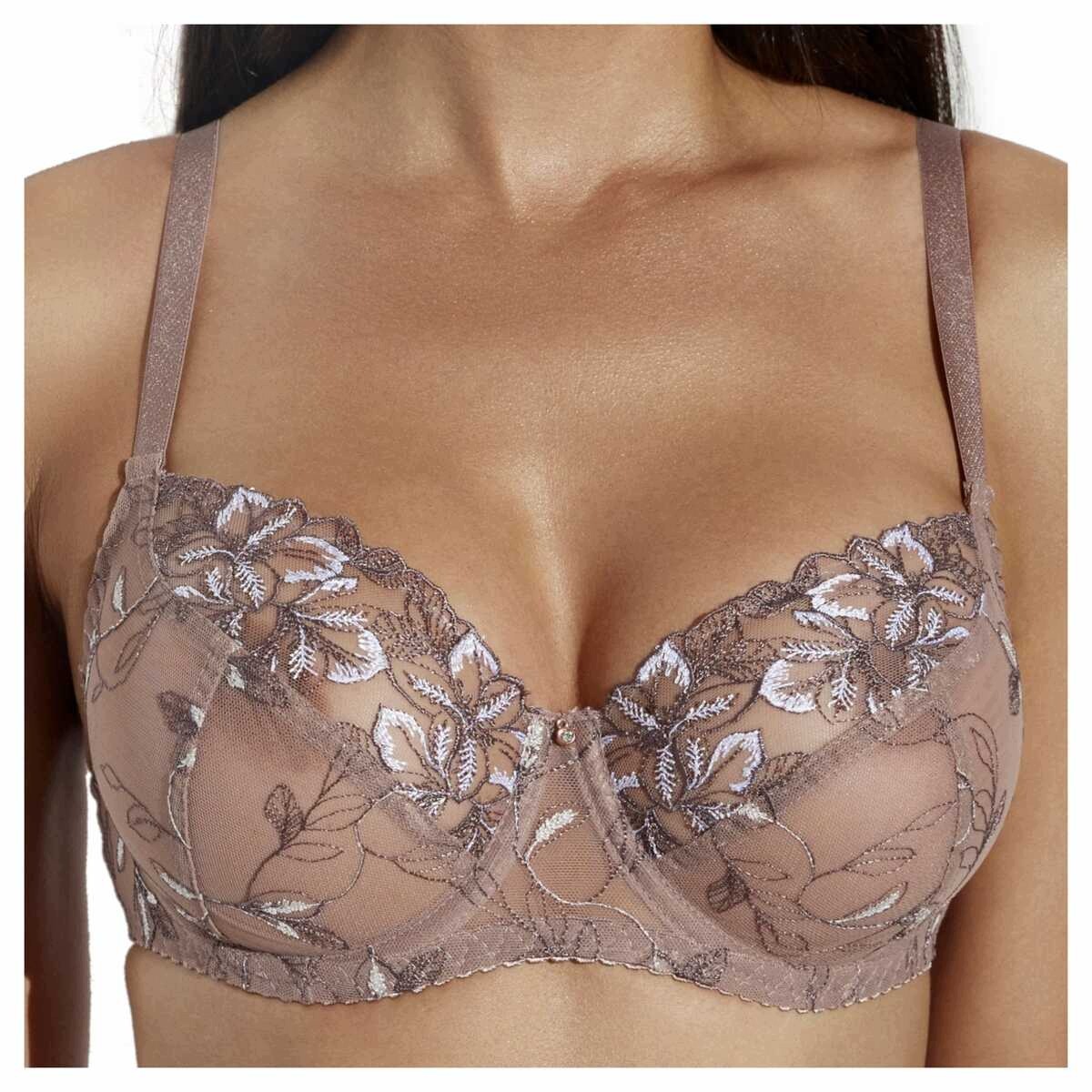 Podprsenka Blushing 2274 soft Mocha Mousse vyšívaná s kosticemi 70H