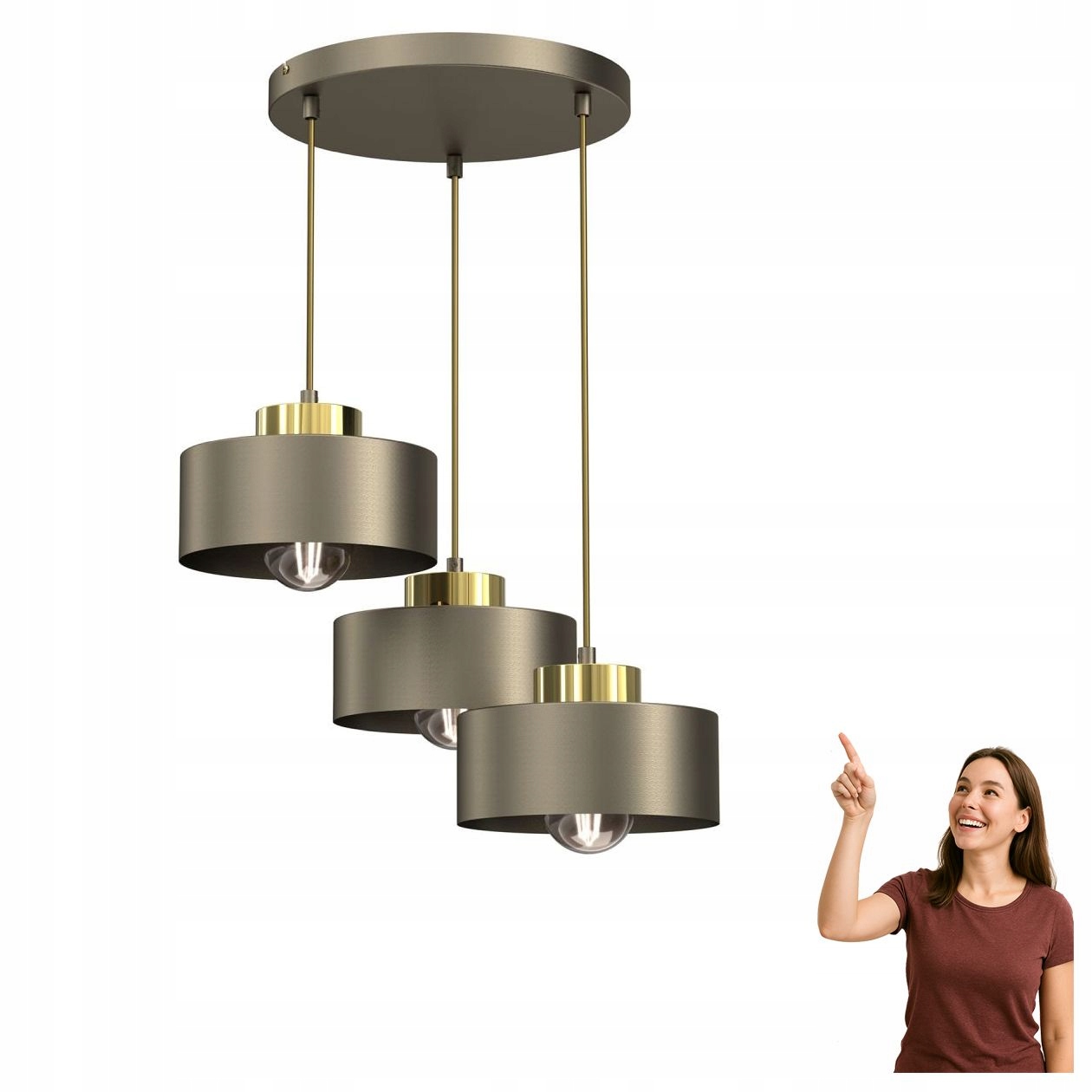 Trojitá závěsná lampa na kruhu Marti 9927 Luminex