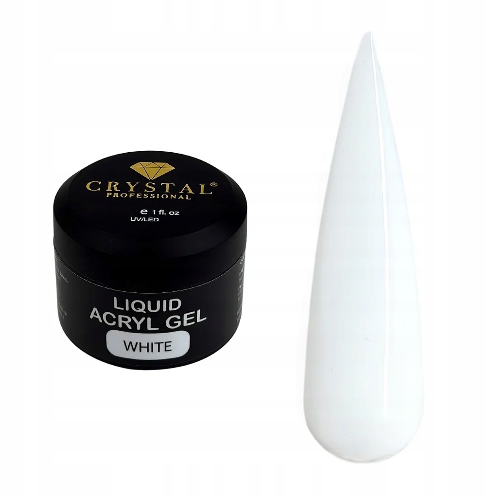 Akrylový stavební gel Gel pro posílení nehtů #White 30 ml Crystal Pro