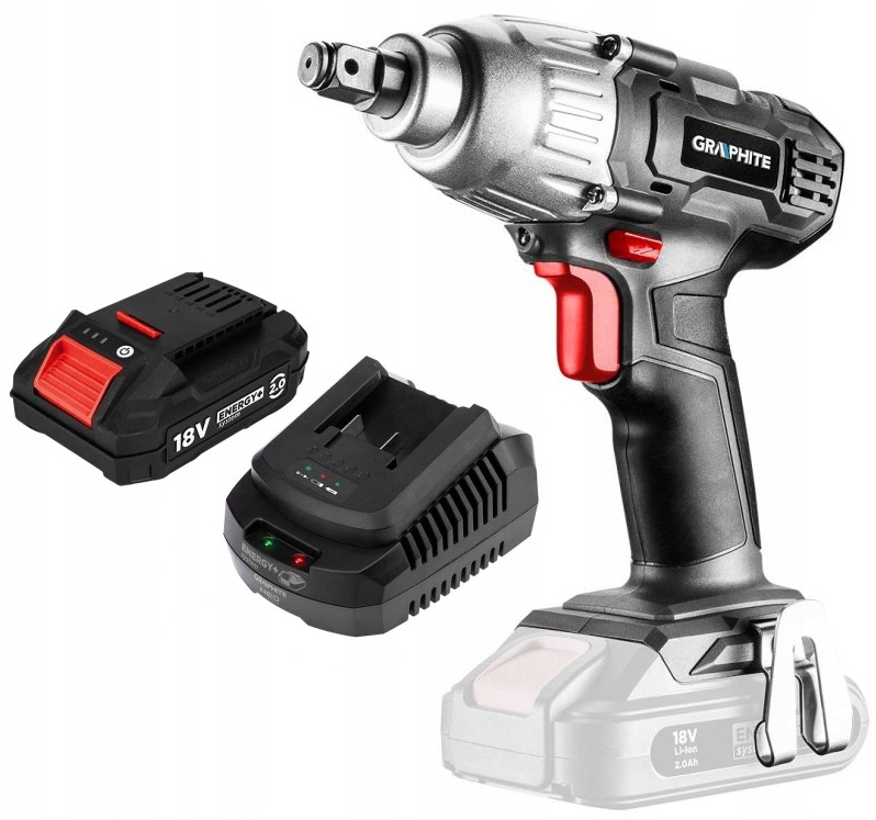 Aku Rázový Utahovák Graphite Akumulátor 2AH Energy 18V 1/2 58G018 Sada Nabíječka