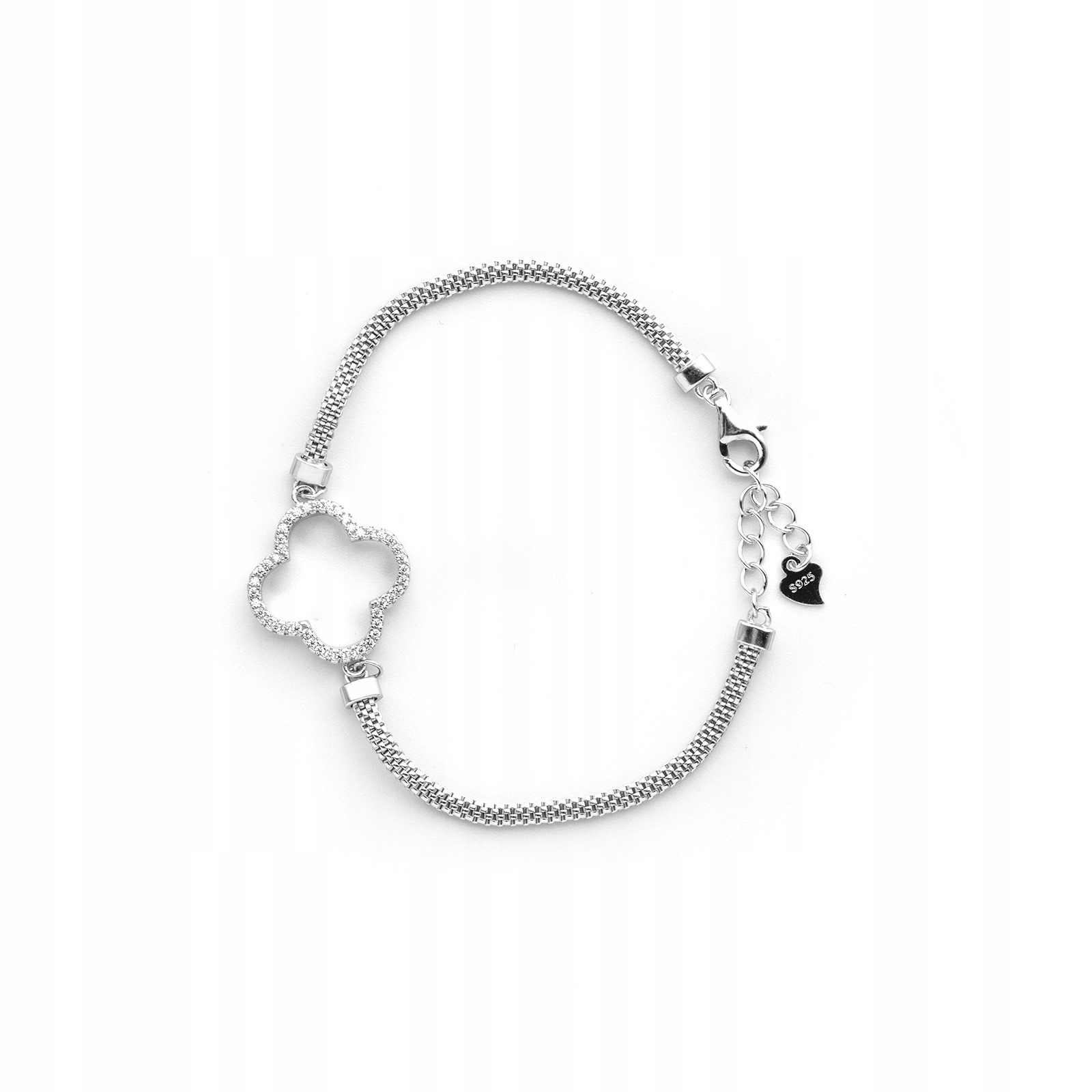 Stříbrný náramek 925 Květina Zirkon