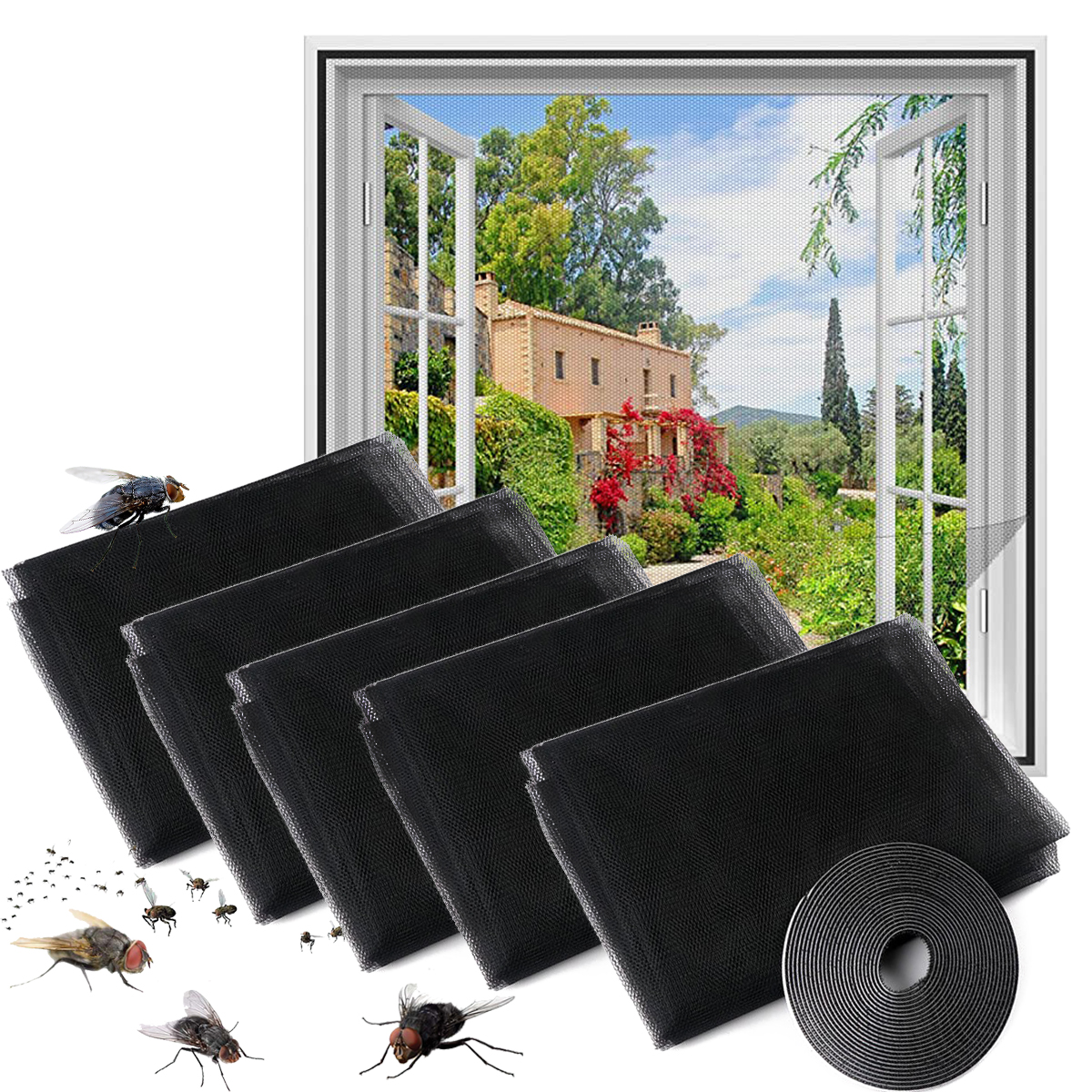 

Duża Moskitiera Uniwersalna 130x150 Zestaw 5 Sztuk