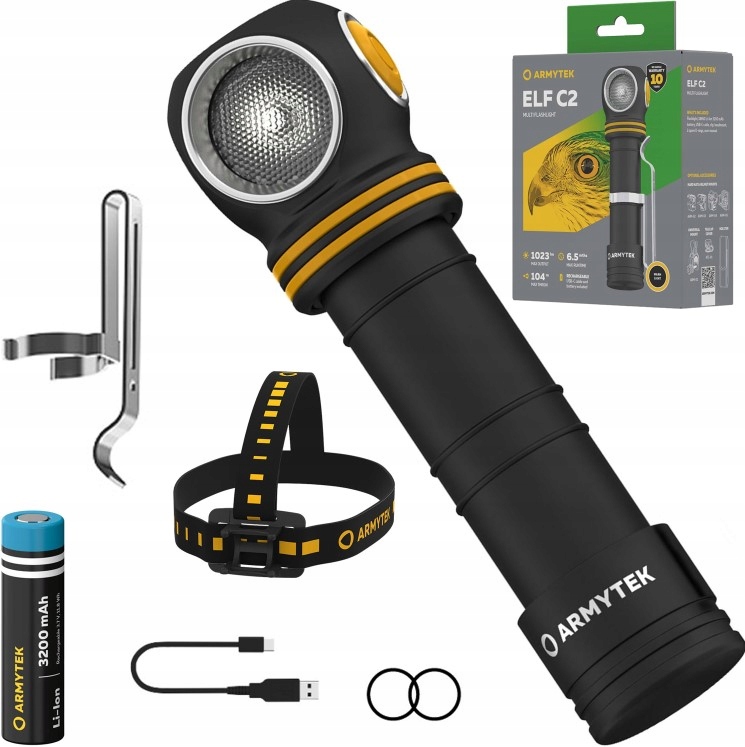 Armytek Latarka Diodowa Elf C2 Usb-c Światło Ciepłe 1023lm 104 m