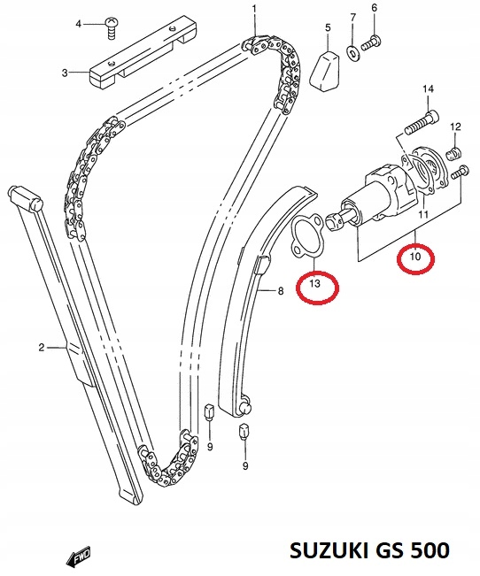 NAPINACZ ROZRZADU SUZUKI GS 500 GSX R 600 750 OEM Part manufacturer Suzuki original OE