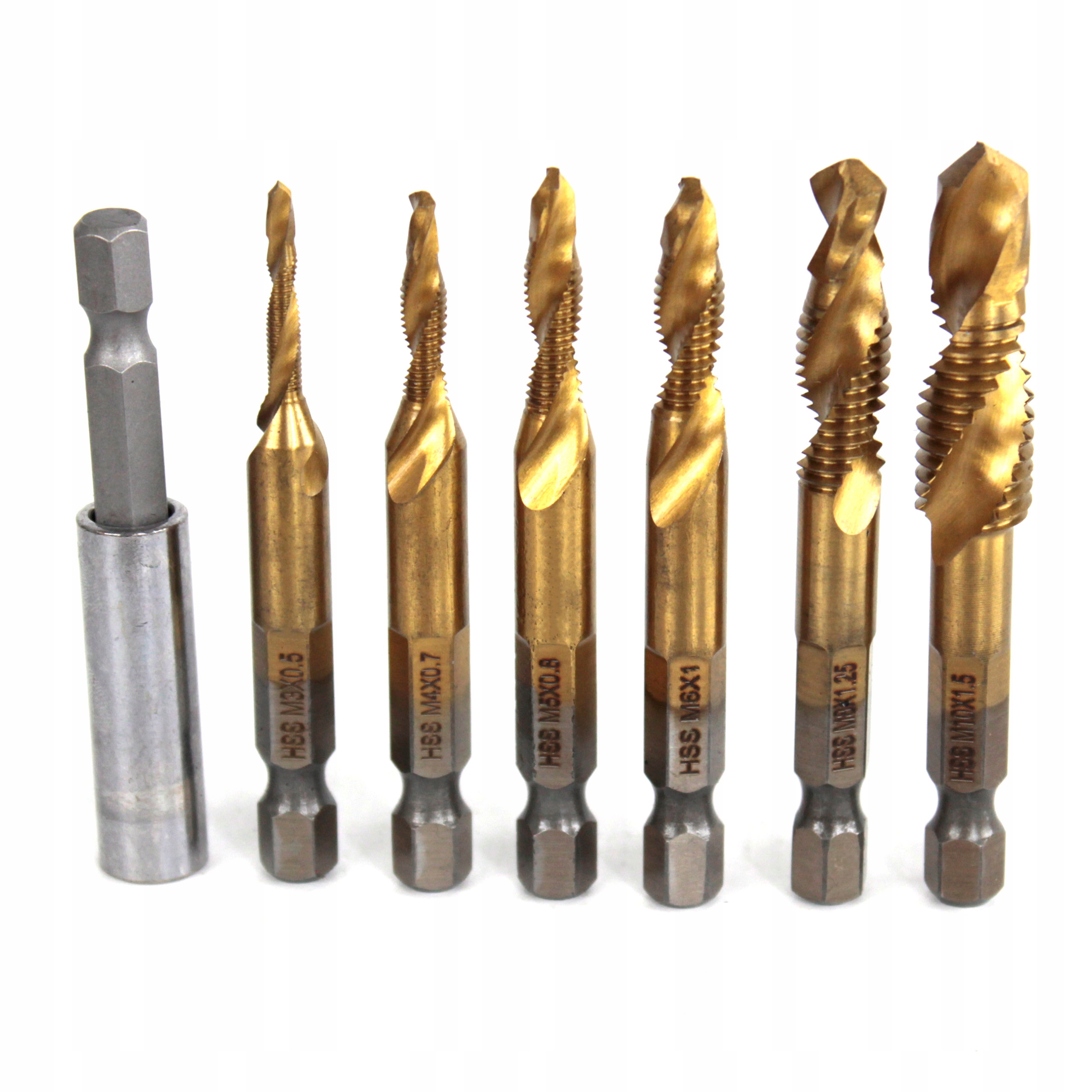 WIERTŁA GWINTUJĄCE HSS M3 - M10 GWINTOWNIKI 7 EL. Kod producenta V06071