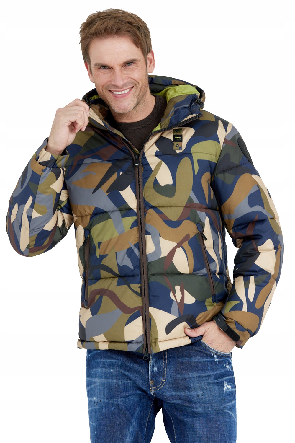 Blauer Pánská péřová bunda v maskáčový Perry r M
