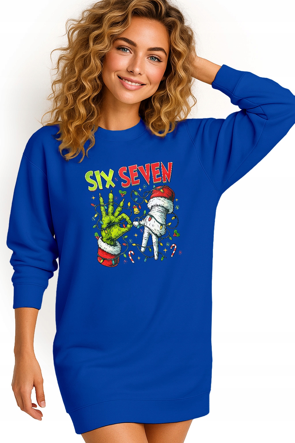 Mikina Vánoční Oversize Šaty Six Seven 67 Grinch Dárek S