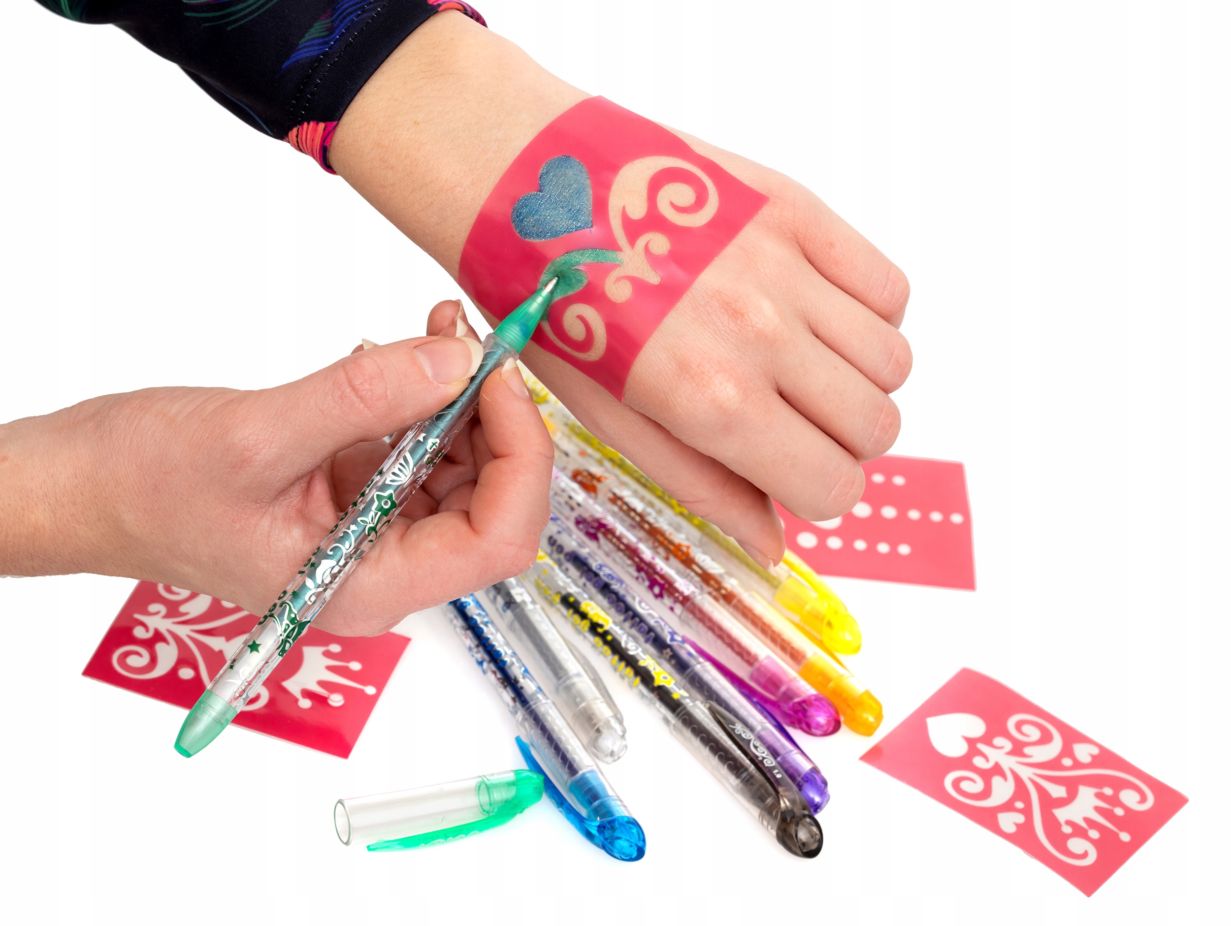 ZESTAW DO ROBIENIA TATUAŻU MASZYNKA PISAKI SZABLON Płeć dziewczynki