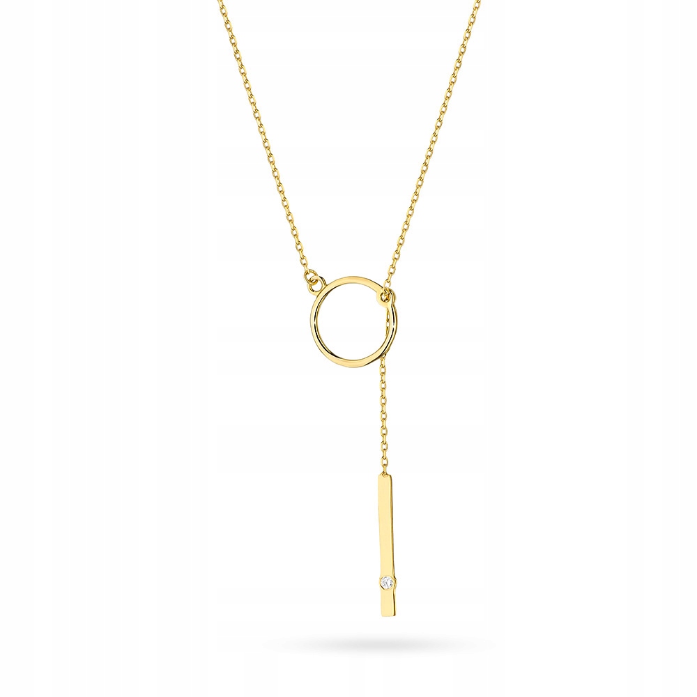 Zlatý Náhrdelník 585 Ring Belka a Brylant 0,0145 ct