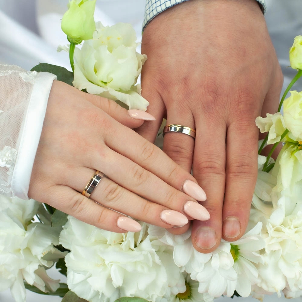 DWUKOLOROWE OBRĄCZKI ŚLUBNE ZŁOTO 585 GRAWER PARA Rozmiar/Średnica wew. (mm) na wymiar