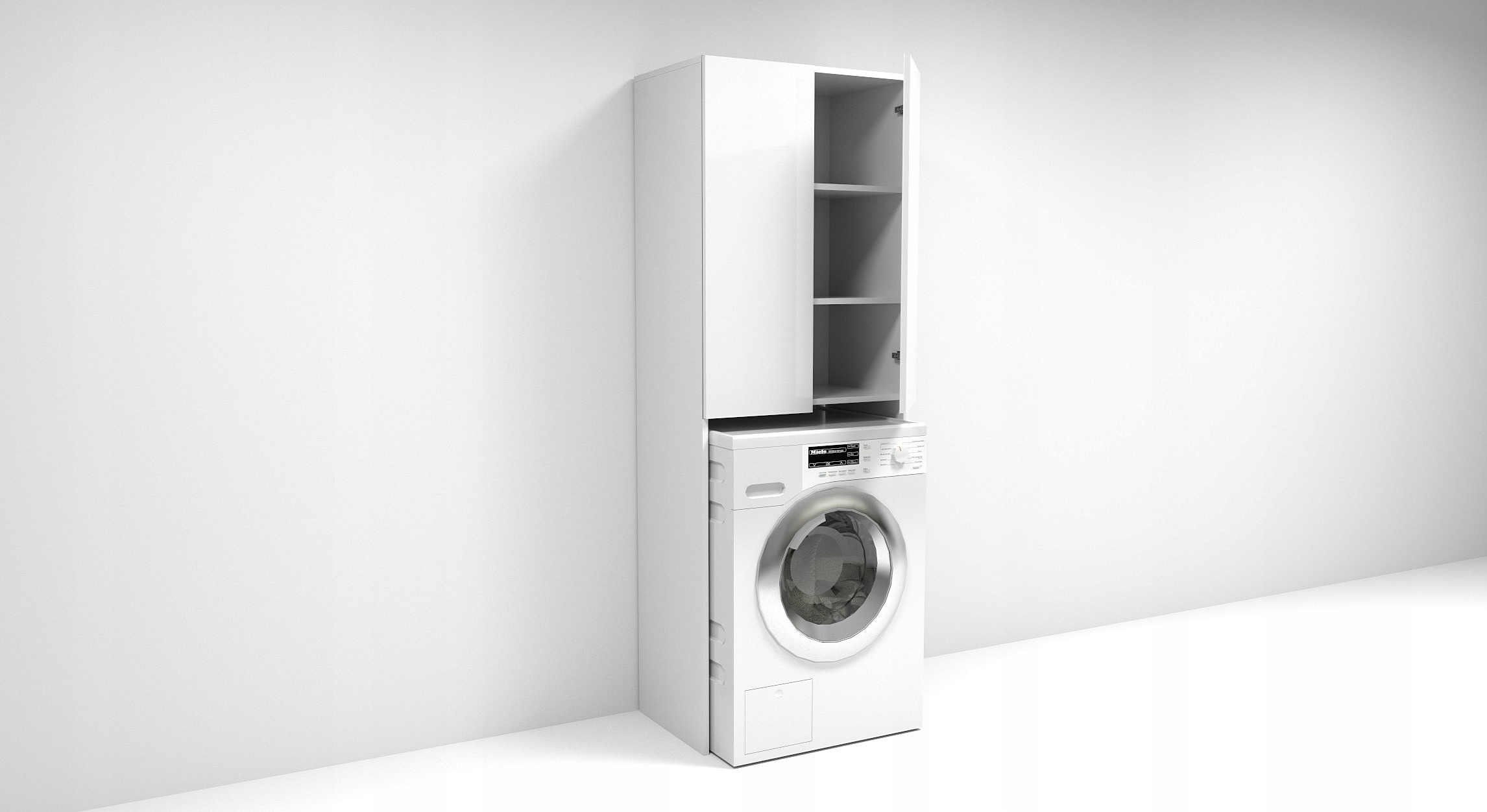 Szafka nad pralkę, szara Kolor mebla biały