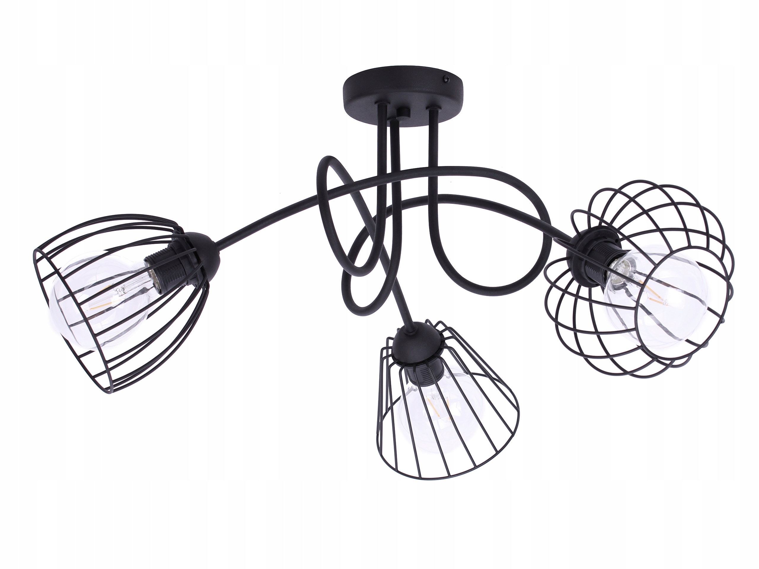 Stropná lampa s košíkovými tienidlami do kuchyne nad ostrovček umývadlo Edison