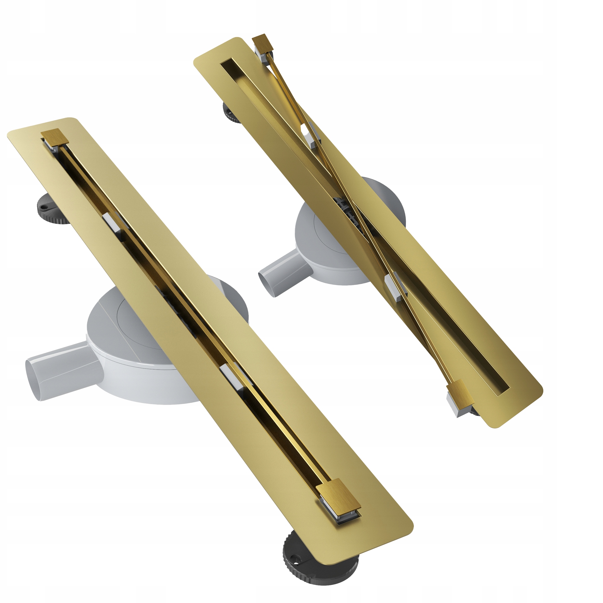 Lineárny Odtok Pod Dlažbu 60 cm Sifón Stal Sprchová Vanička Luno Zlatá