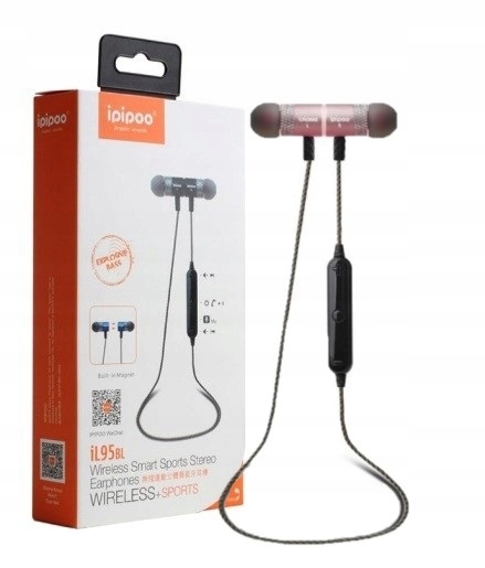 Słuchawki Douszne Ipipoo IL-95BL Bluetooth sportowe niebieskie rosegold