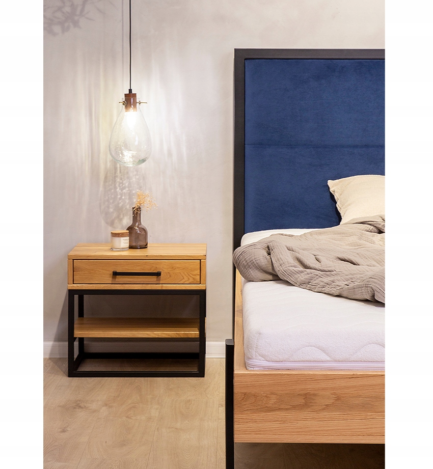 

Stolik szafka nocna z półką dąb naturalny