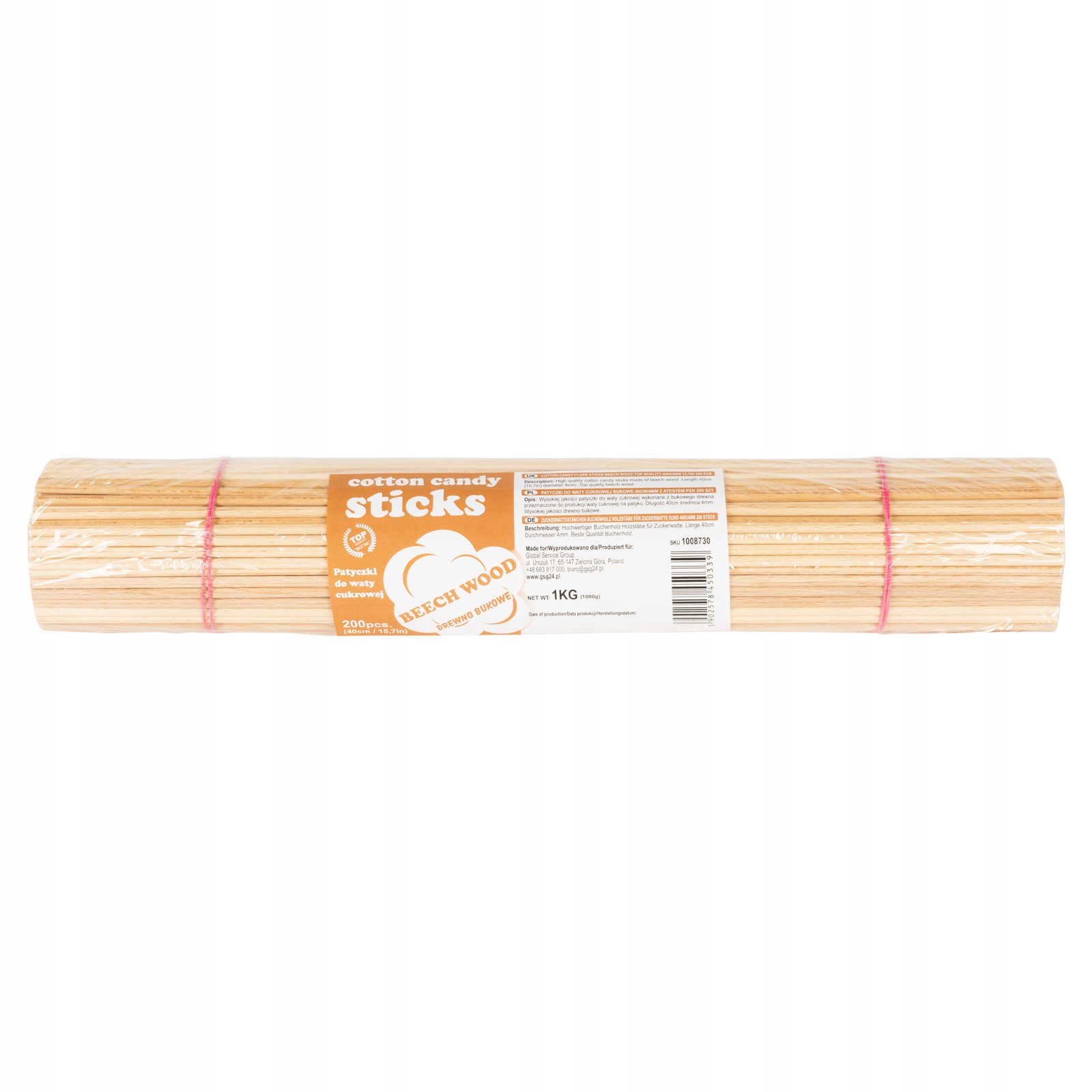 Bukové tyčinky na cukrovou vatu 40 cm/4 mm s atestem Pzh 200 ks
