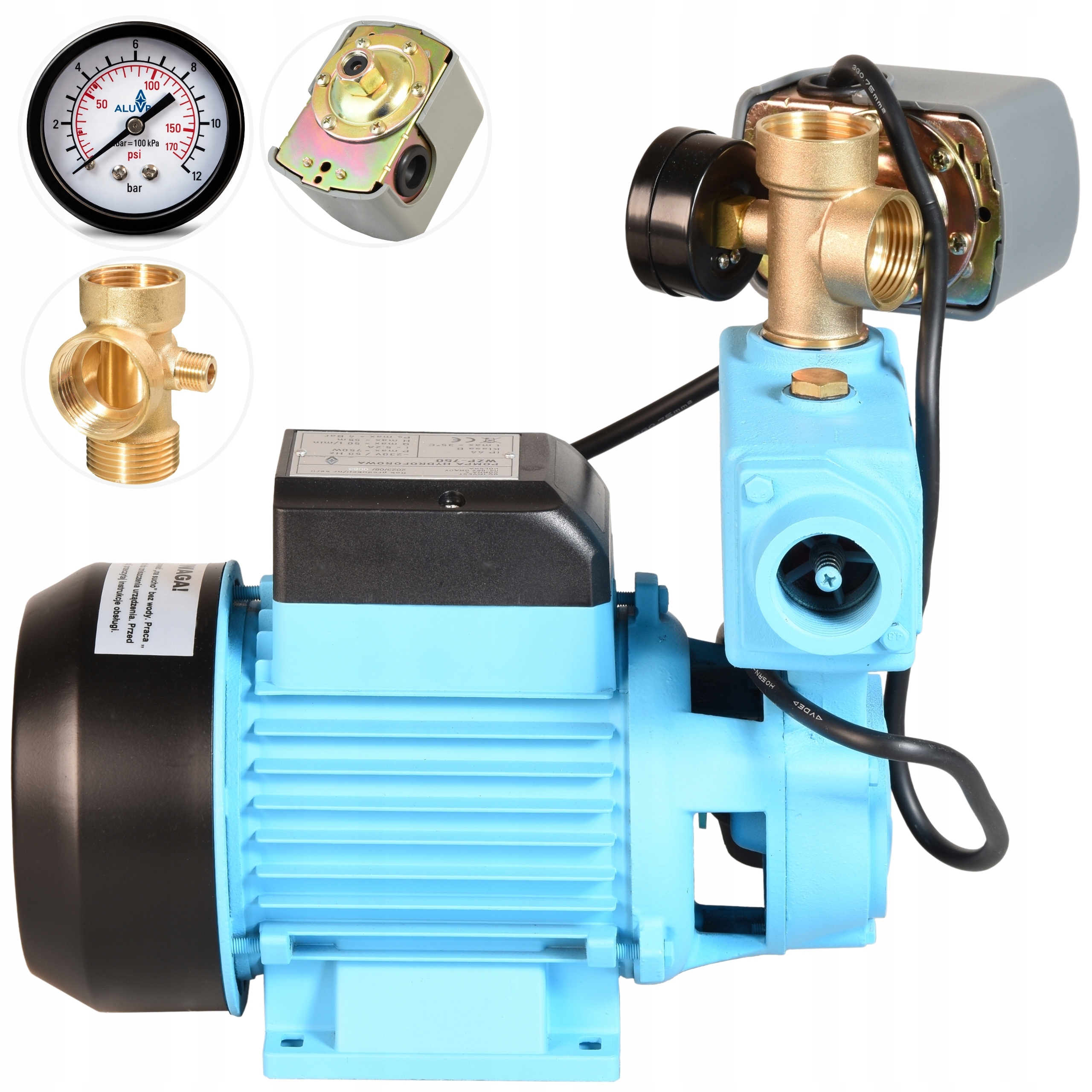Samonasávacia Pumpa 750 W 50 L/min S Príslušenstvom Na Hydrofor, Spätný Ventil