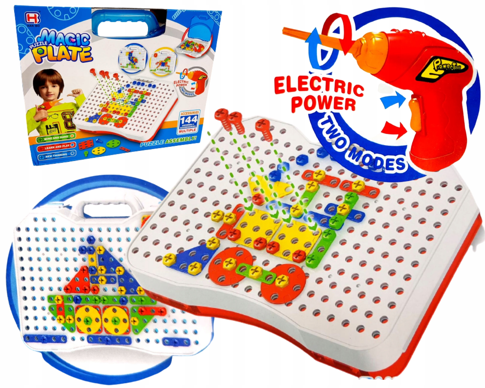 

Układanka edukacyjna Puzzle Klocki Wkrętarka Śruby