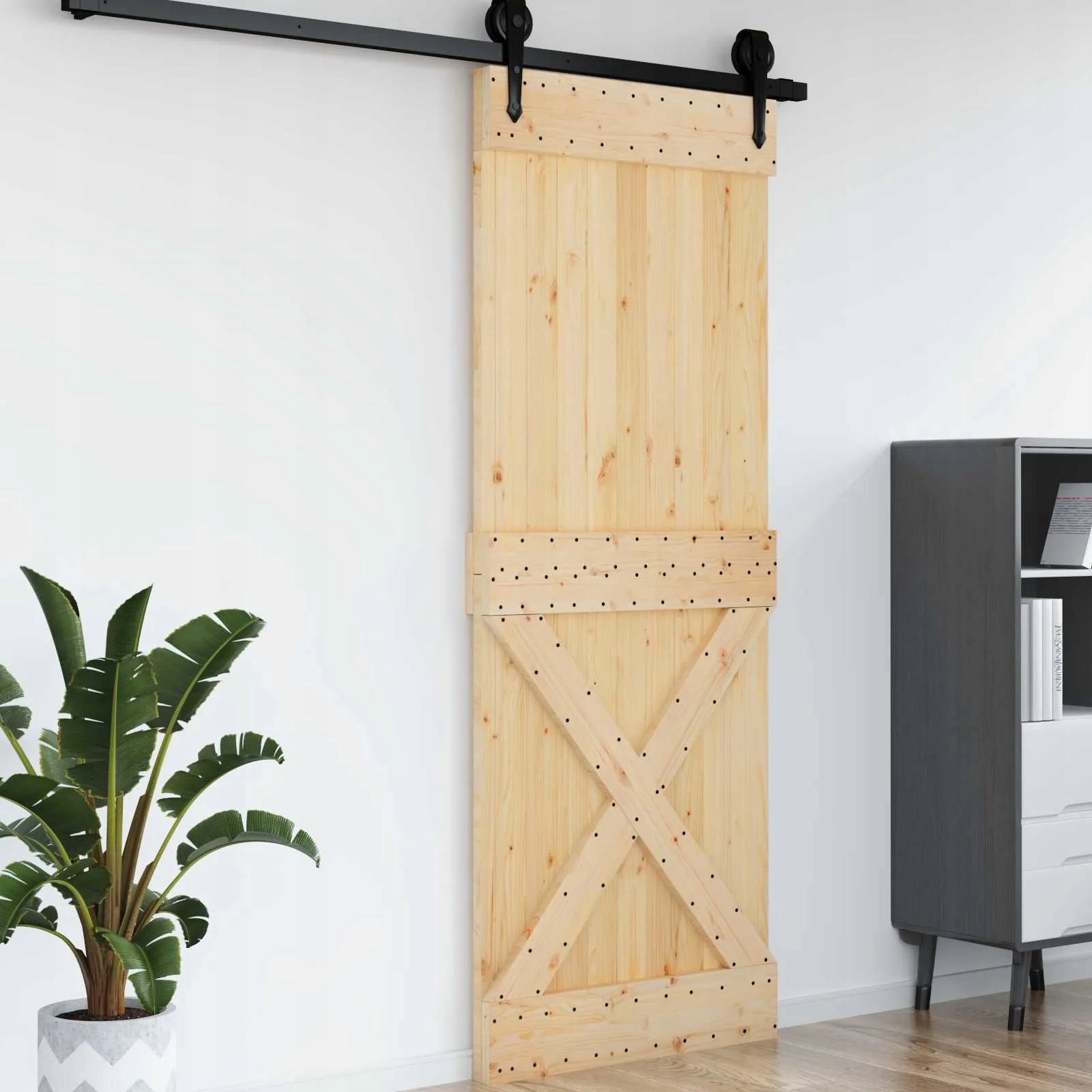 vidaXL Dveře Narvik Přírodní 85 x 210 cm Masivní borové dřevo