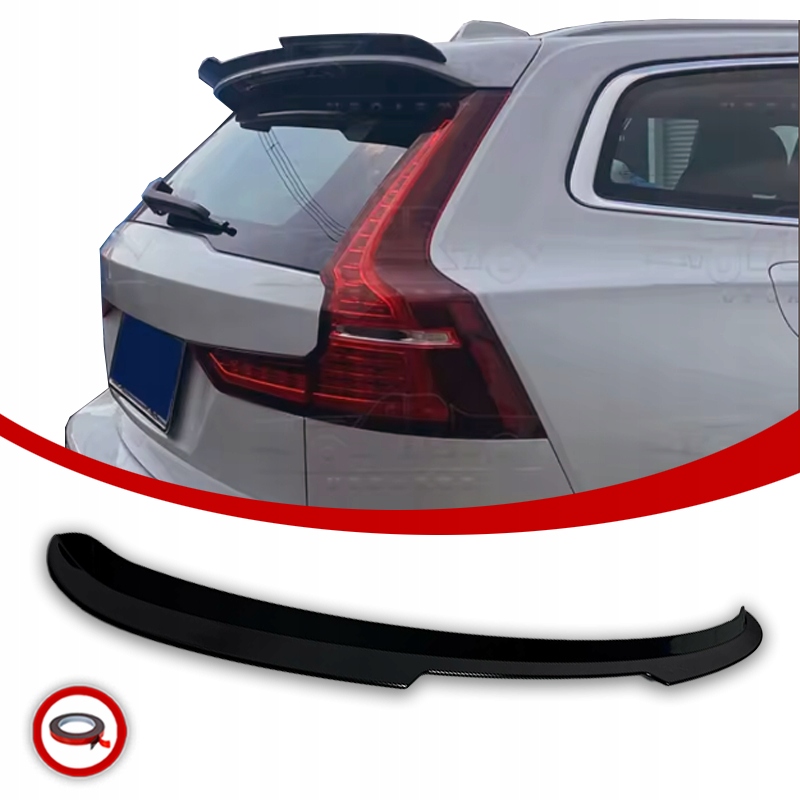 Volvo V60 Spoiler, Zadní Krytka, Černý Lesk